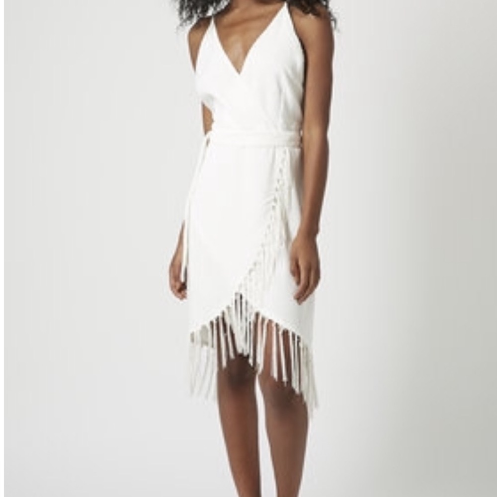 Glamorous Brand white fringe dress